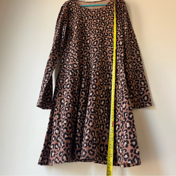 Girls Leopard Print Long Sleeve Dress Brown Black Animal Print Size 10/12 L - Picture 10 of 10